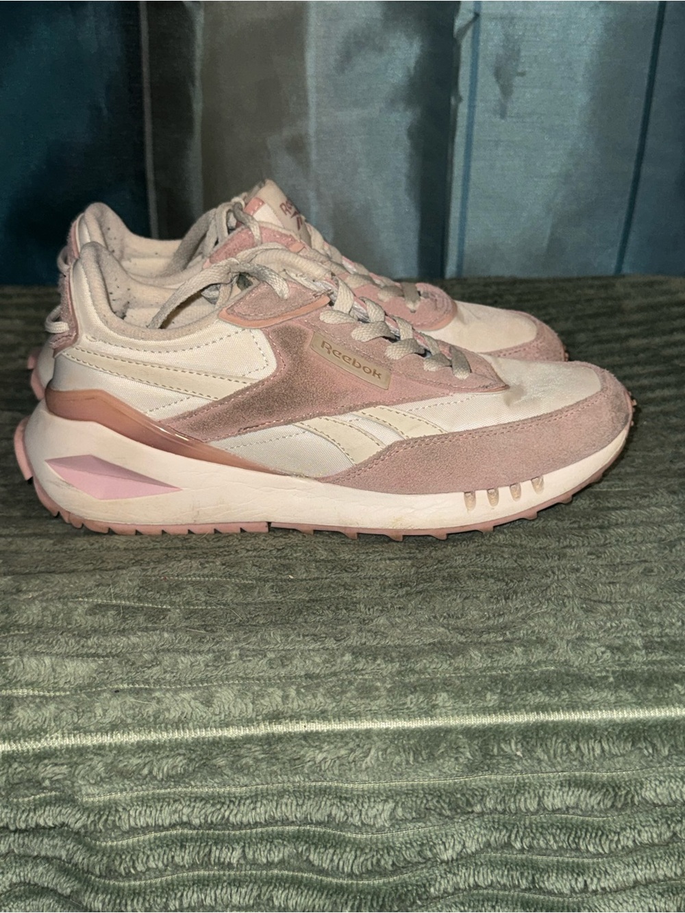Reebok Women’s Pink & White Retro Suede Lace-Up Sneakers